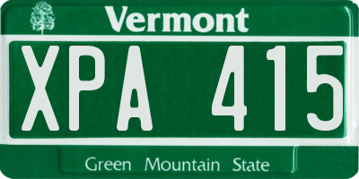 VT license plate XPA415