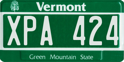 VT license plate XPA424