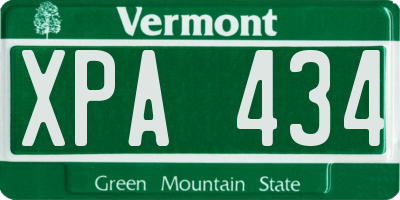 VT license plate XPA434