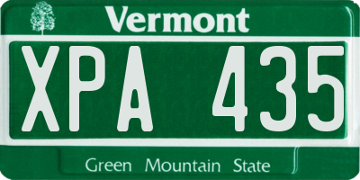 VT license plate XPA435