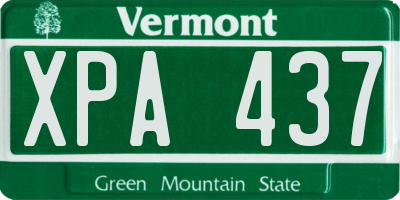 VT license plate XPA437