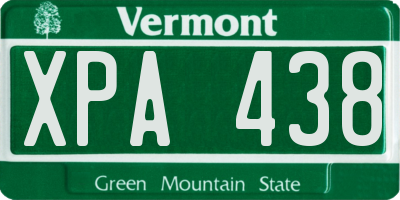 VT license plate XPA438