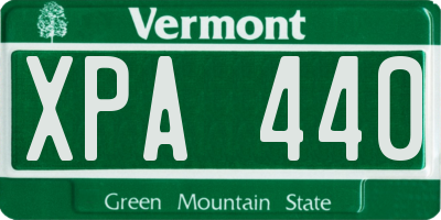 VT license plate XPA440