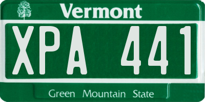 VT license plate XPA441