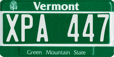 VT license plate XPA447