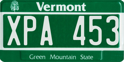 VT license plate XPA453