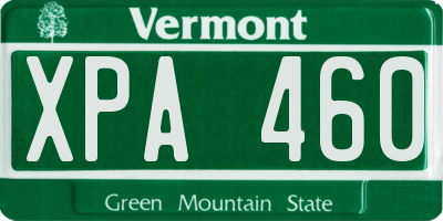 VT license plate XPA460