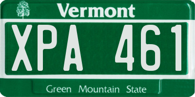 VT license plate XPA461