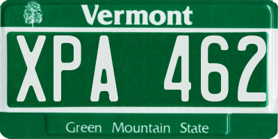 VT license plate XPA462