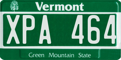 VT license plate XPA464
