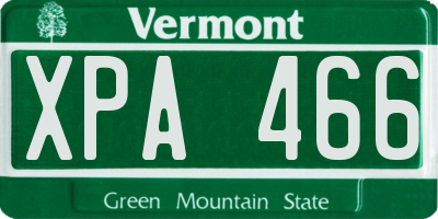VT license plate XPA466