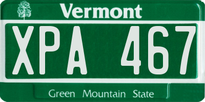 VT license plate XPA467