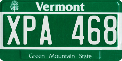 VT license plate XPA468