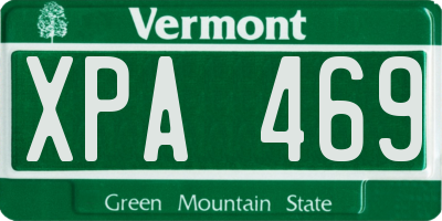 VT license plate XPA469