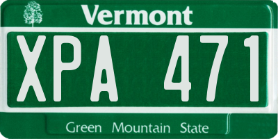 VT license plate XPA471