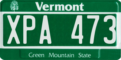 VT license plate XPA473