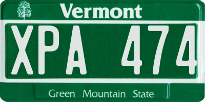 VT license plate XPA474