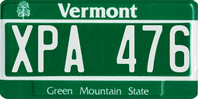 VT license plate XPA476