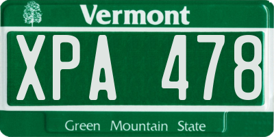 VT license plate XPA478