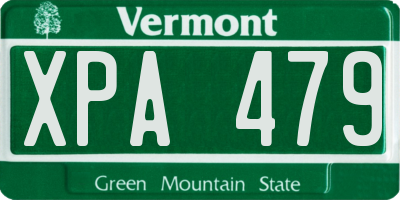 VT license plate XPA479