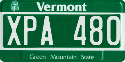 VT license plate XPA480