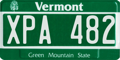 VT license plate XPA482