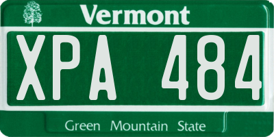 VT license plate XPA484