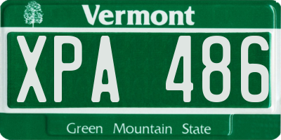 VT license plate XPA486
