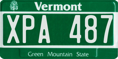 VT license plate XPA487