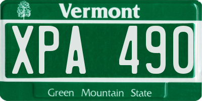 VT license plate XPA490