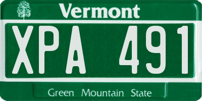 VT license plate XPA491