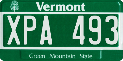 VT license plate XPA493