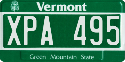 VT license plate XPA495