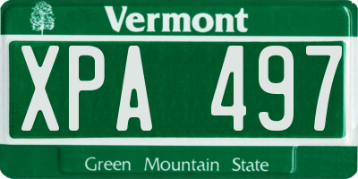 VT license plate XPA497