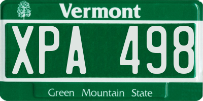 VT license plate XPA498
