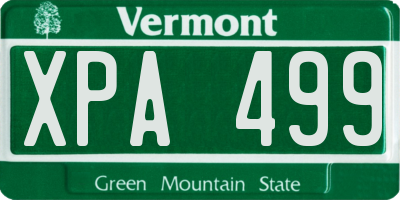 VT license plate XPA499