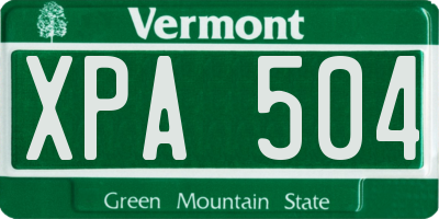 VT license plate XPA504