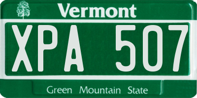 VT license plate XPA507