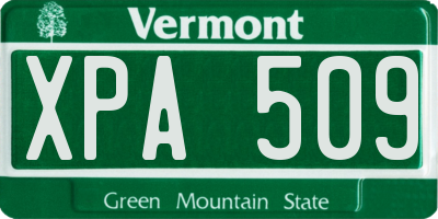 VT license plate XPA509