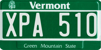 VT license plate XPA510