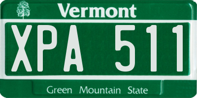 VT license plate XPA511