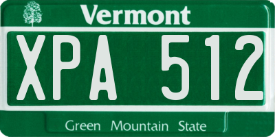 VT license plate XPA512