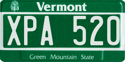 VT license plate XPA520