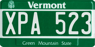 VT license plate XPA523