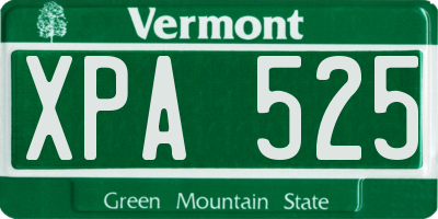 VT license plate XPA525