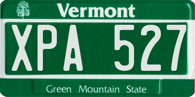 VT license plate XPA527
