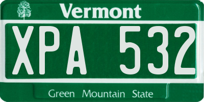 VT license plate XPA532