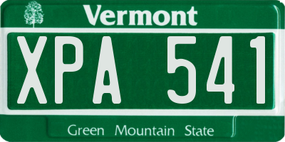 VT license plate XPA541