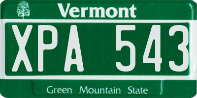 VT license plate XPA543