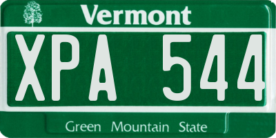 VT license plate XPA544